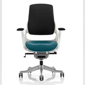 Zure Black Back Office Chair With Maringa Teal Seat
