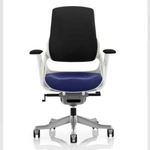 Zure Black Back Office Chair With Stevia Blue Seat
