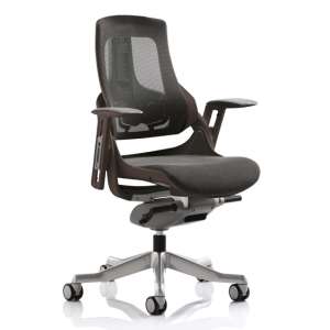 Zure Black Frame Office Chair In Charcoal With Arms