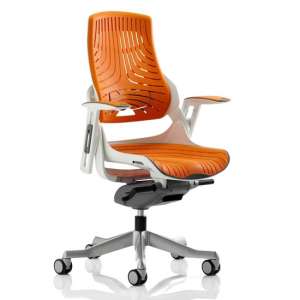Zure Executive Office Chair In Gel Orange With Arms