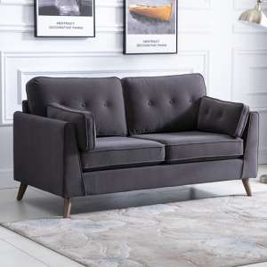 Zurich Velvet Upholstered 2 Seater Sofa In Elephant Grey